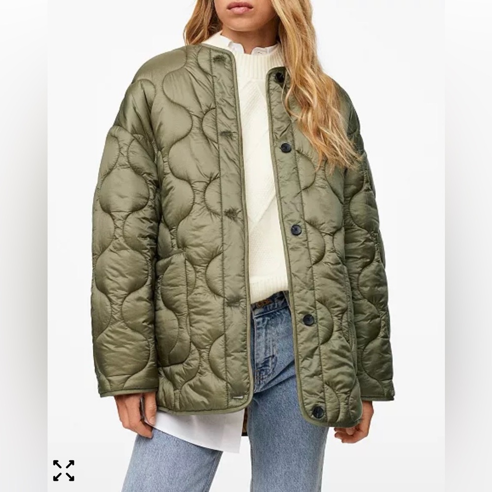 Oversized Mango Quilted Jacket